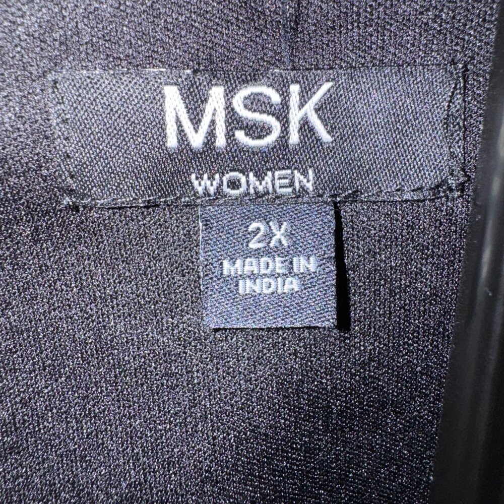 MSK Women's Elegant Black w/Gold Collar Lightweight Jacket Poly/Spandex Size 2X - Picture 4 of 5